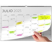 Calendario de Pared 2026 A4 - Planificador Mensual Julio 2025 a Diciembre 2026 - Ideal para Casa Oficina Escuela - Vista Mensual Calendario Familiar Trabajo Vacaciones Organización Diaria