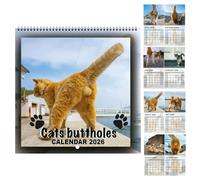 Calendario De Pared 2026 | Calendario Mensual Con Temática De Gatos,Planificador y Organizador Mensual Herramienta de Programación para la Decoración de Escritorio, Dormitorio, Frigorífico, Sobremesa,