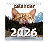 Calendario De Pared - 2026 Calendario Mensual De Cat Funny | 2026 Planificador De Pared De Enero A Diciembre | Cat Monthly Planner Art For Friends Family Desk Desk Home School Office, 21x21cm