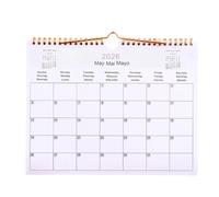 Calendario de pared 2026 - Planificador de pared en bobina, calendario mensual multilingüe, organizador decorativo moderno, pizarra fechada | de planificación versátil y práctico para