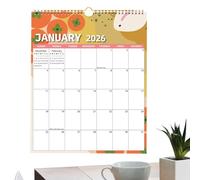 Calendario de pared 2026 - Planificador impermeable con rejilla amplia, calendario familiar 2026 para decoración de pared, planificación para las vacaciones de Año Nuevo para casa, escuela y