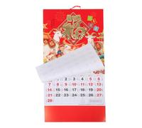 Calendario de Pared 2027 del Año Cabra con Planificación Mensual | Calendario Lunar Chino, Papel Rojo, Registra Fases, Festivos y Fechas de Suerte, Decoración China