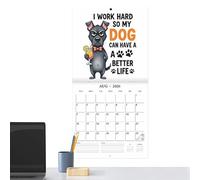 Calendario de pared | Calendario mensual de pared con temática de cachorros de perro, pizarra blanca divertida para planificación de vacaciones, organización para casa, trabajo, oficinas y con