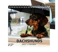Calendario De Pared Dachshund 2027 Planificador Anual Perro Adorable - Dic