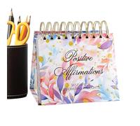 Calendario diario de afiración, calendario de escritorio perpetuo, positive affirmations For Every Day, Inspirational Standing Desk Calendar For Women Uplifting Motivational Quotes, Positive