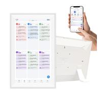 Calendario digital - Calendario familiar inteligente de 15.6 pulgadas con control WiFi, marco de fotos electrónico de pared de 32 G, pantalla táctil interactiva, encendido/apagado programado para el