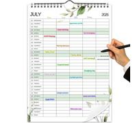 Calendario familiar 2026-2027, planificador familiar de pared A4, diseño de 5 columnas de julio de 2026 a diciembre de 2027, calendario de pared para programación diaria y organización del trabajo