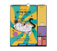 Calendario Familiar 2026 Meow Meow - Calendario 2026 pared : Planificador mensual | Incluye Pegatinas, Notas Adhesivas y Cuelga Fácil [16 MESES]