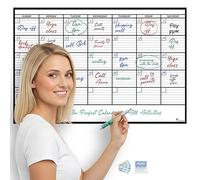 Calendario grande de borrado en seco para pared, 24 x 36 pulgadas, calendario de pared grande de borrado en seco, pizarra blanca grande para oficina, hogar y escuela, pizarra blanca gigante borrable,