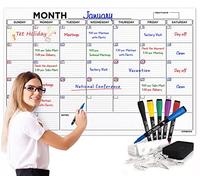 Calendario grande de pizarra blanca de 36 x 48 pulgadas, calendario de borrado en seco para pared, calendario de pared grande mensual de borrado en seco, planificador de pizarra de borrado en seco