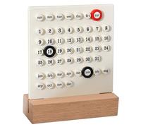 Calendario infantil de madera con fecha perpetua para casa y colegio, calendario de sobremesa de ajuste manual con base de madera, organizador de horarios diarios con anillas para montar uno mismo