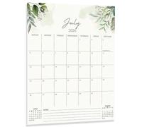 Calendario magnético para nevera 2026-2027, julio de 2026 a diciembre de 2027 Calendario de nevera desmontable para el hogar y la oficina, 33 x 25 cm, verde