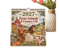 Calendario mensual 2027 con diseño de animales y animales | Country Life - Calendario de pared de 12 meses para aula, comedor, dormitorio, sala de estar, dormitorio