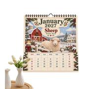 Calendario mensual 2027, planificador de papel con temática de animales | Country Life - Calendario de pared de 12 meses para aula, dormitorio, estudio, estudiantes, adolescentes y profesores