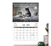 Calendario Mensual | Calendario de pared Vertical Gato 2026 | Organizador Familiar Herramienta de Planificación para Hogar Oficina Cocina