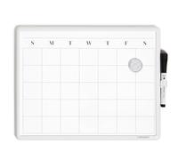 Calendario mensual de borrado en seco magnético U Marcas Contempo Junta, 11 x 14 cm, marco blanco