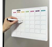 Calendario mensual de borrado en seco para refrigerador, planificador magnético de pizarra blanca con escritura grande de 43 x 33 cm, tela de Petpvc resistente a las manchas, lista de tareas, tablero