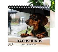 Calendario mural Dachshund 2027 Bonito Planificador Canino Decoración Salón