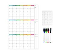 Calendario para pared de 3 meses - Reusable Undated Erasable Planner | Wall Dry Erase Calendar for Homeowners Students Teachers | Freelancers Home School Living Room Bedroom Classroom Office Dry