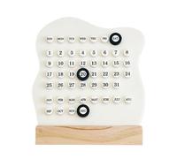 Calendario perpetuo de madera - acrílico de escritorio diario, organizador de bloque de fecha reutilizable, de bricolaje manual horario diario, accesorio de escritorio, decoración