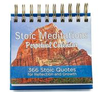 Calendario perpetuo de meditaciones estoicas 2025: 366 citas estoicas para reflexión y crecimiento, calendario diario con tapa | Funciona para cualquier año | Citas diarias sabias de filósofos