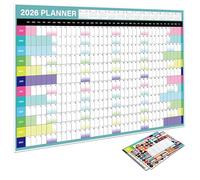 Calendario planificador anual 2026 Planificadores anuales con fecha en hogar familiar Calendarios de visualización del año completo 74x52, 5 cm para programación diaria Calendario de para en