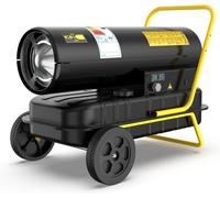 Calentador, 30 kW. Calentadores industriales de queroseno, depósito de combustible de gran capacidad, 750 m³/h, termostato ajustable, indicador de nivel de aceite
