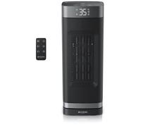 Calentador cerámico Brandson de 2000 W con mando a distancia, 2 niveles de calefacción (1500 y 2000 W), función ventilador, oscilación de 70 grados, temporizador hasta 12 horas, calefactor de torre, c
