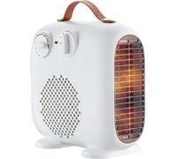 Calentador con ventilador - Radiador eléctrico - Calentamiento rápido de la habitación - Tres niveles de temperatura - 24 x 23 x 12 cm - Blanco