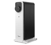 Calentador de aceite Midea NY2009-25U, 2000W, 9 aletas, control mediante perilla, color blanco