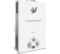 Calentador de agua a gas licuado de petróleo (GLP), agua caliente instantánea, diseño energéticamente eficiente, color blanco, 16 litros