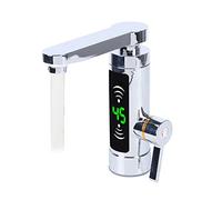 Calentador de agua eléctrico, 3000 W, 220 V, grifo con grifo giratorio de 360 grados y pantalla LED inteligente, grifo de acero inoxidable para baño, aseos, cocinas