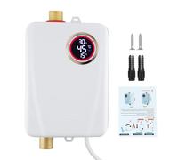 Calentador de agua eléctrico, 3500 W, 220 V, mini calentador de agua instantáneo con pantalla LCD, 20 - 50 °C, IPX4, resistente al agua, calentador de agua eléctrico, para ducha, baño, cocina