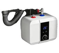 Calentador de agua eléctrico, con una potencia nominal de 1500W, capacidad de 6 litros, dimensiones de 33*23*24 cm, rango de temperatura de 0-65℃, para montaje en pared o para colocar en el suelo