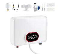 Calentador de agua eléctrico de 5500 W - Montaje en pared - Compacto, 20x20 cm - Blanco