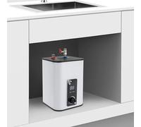 Calentador de agua eléctrico, depósito de 8L, calentador de agua instantáneo, 1500 W, con indicador LED, descarga superior, 0-65 ℃, calentador de agua instantáneo para ducha, baño, IPX4
