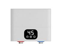 Calentador de Agua Electrico Instantaneo 220v 5500w Termo Electrico 3 Segundos de Calor Rápido Calentadores Eléctricos con Indicador LED de Temperatura para Cocinade Baño (Quadrato)