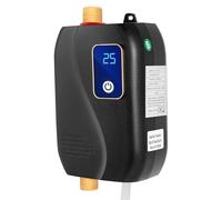 Calentador de agua eléctrico, mini pequeño calentador de agua con regulador de temperatura, IPX4 resistente al agua, calentador de agua sin tanque para baño, cocina