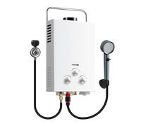 Calentador de agua portátil de gas natural de 6 l, 1,58 GPM, ducha caliente instantánea for camping/vehículo recreativo, 40 000 BTU, sin tanque Durabilidad ianco)