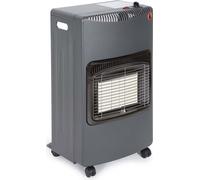 Calentador de gas portátil Wiltec de 4,2 kW, radiador de gas de 42 x 45 x 75,7 cm, calentador para interiores con protección contra vuelcos, sistema de encendido automático (ODS) y ruedas. Calentador