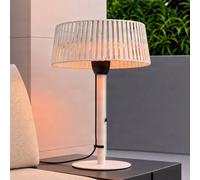 Calentador de mesa Lucande Pyravo, beige, aluminio, 70 cm, IP44