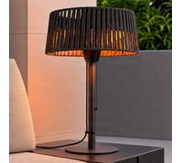 Calentador de mesa Lucande Pyravo, negro, aluminio, 70 cm, IP44