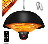 Calentador de techo para exteriores - 1500 W de potencia - Infrarrojos de carbono - Negro - Para uso en interiores y exteriores