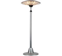 Calentador de terraza halógeno - 3000 W - Montaje en el suelo - Color plateado - Calefacción para terrazas exteriores