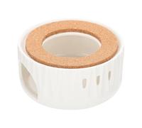 Calentador de Tetera Base de Madera de Cerámica de Color Claro | Base Antideslizante, Conservación del Calor y Calentamiento, Estilo Elegante y Sencillo, para Té en Casa