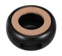 Calentador de Tetera con Base de Corcho Negro de Cerámica | Calor Uniforme, Base de Vela, Soporte de Mesa, para Café y Té, Sesiones de Cata y Pausas