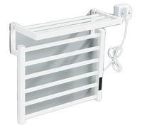 Calentador de toallas eléctrico, pantalla digital, diseño para montaje en pared, color blanco, con enchufe europeo de 220V-240V