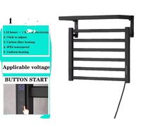 Calentador de toallas eléctrico, para montaje en pared con estante, resistente al agua, color negro, 220V-240V, con enchufe europeo