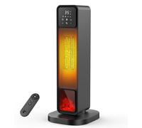 Calentador eléctrico convector de 2200 W, color , con efecto de llama 3D y mando a distancia, ideal para calefacción interior