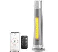 Calentador eléctrico de bajo consumo, 2000W, con elemento calefactor PTC de cerámica, termostato, modo ECO, temporizador de 12 horas, compatible con Alexa y Google Assistant, protección contra sobreca